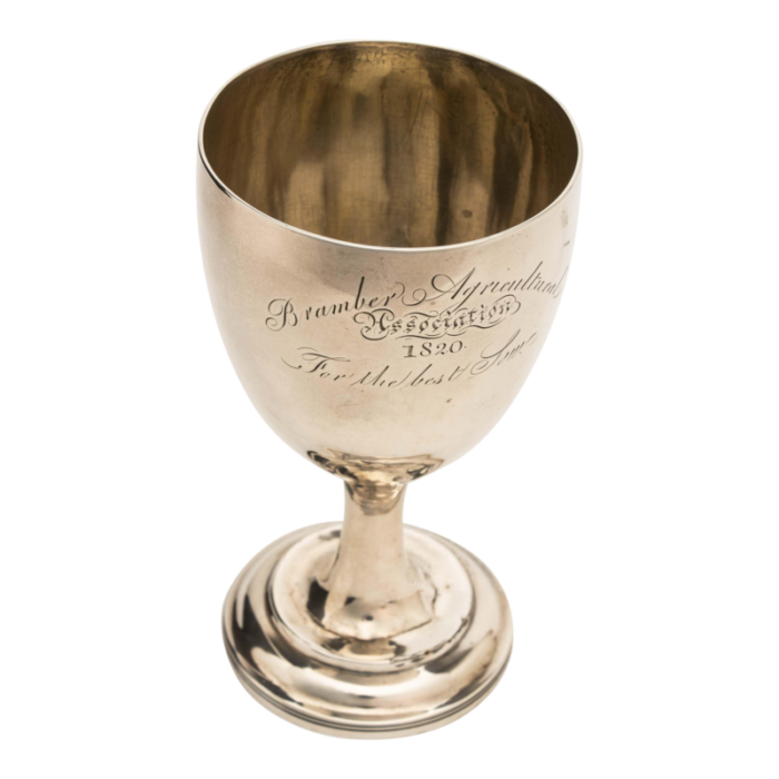 1820 english sterling silver best sow trophy cup 6047