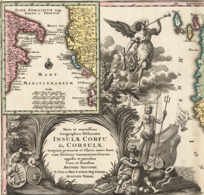 18th century map of corfu in original colour 3