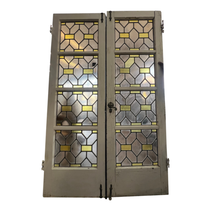 1920s spanish revival stained glass french doors 5918