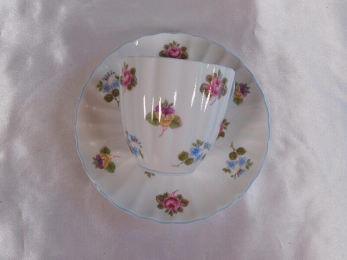 1940s shelley demitasse tea cup in rose pansy forget me not 7842