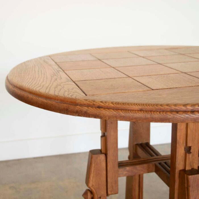 1950s french adjustable oak table by guillerme et chambron 3950