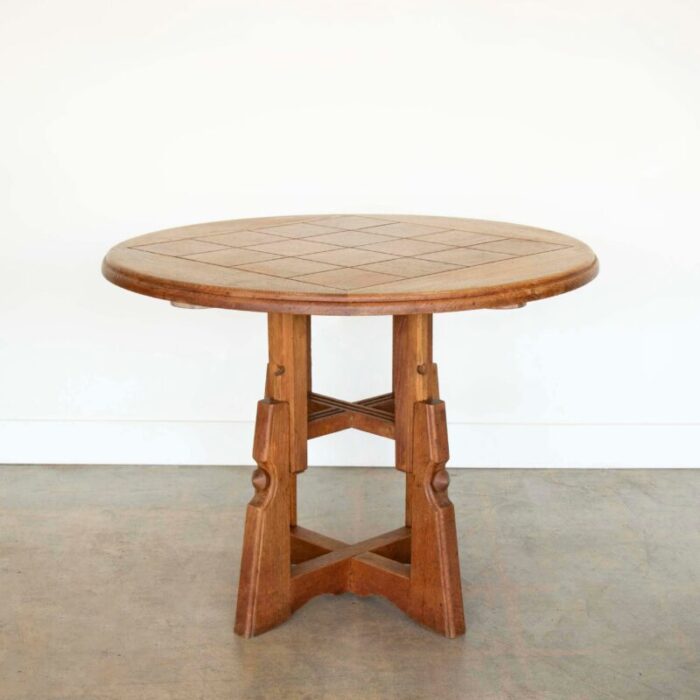 1950s french adjustable oak table by guillerme et chambron 7250