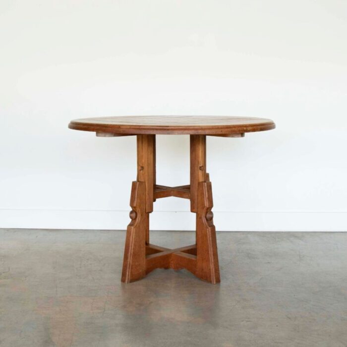 1950s french adjustable oak table by guillerme et chambron 7727