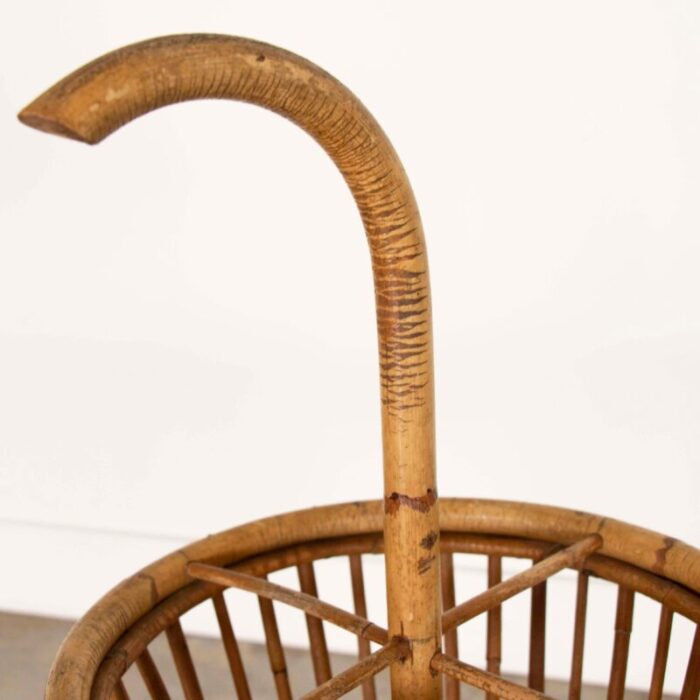 1950s french rattan umbrella stand 3688