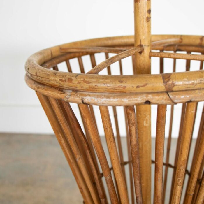 1950s french rattan umbrella stand 9585