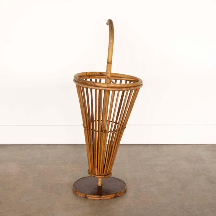 1950s french rattan umbrella stand 9736