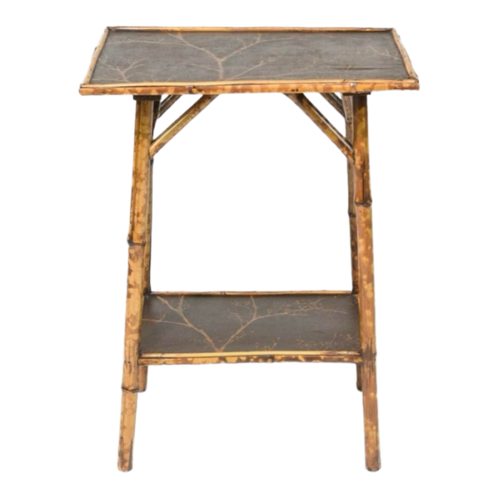 1950s vintage english tortoise bamboo side table 3755