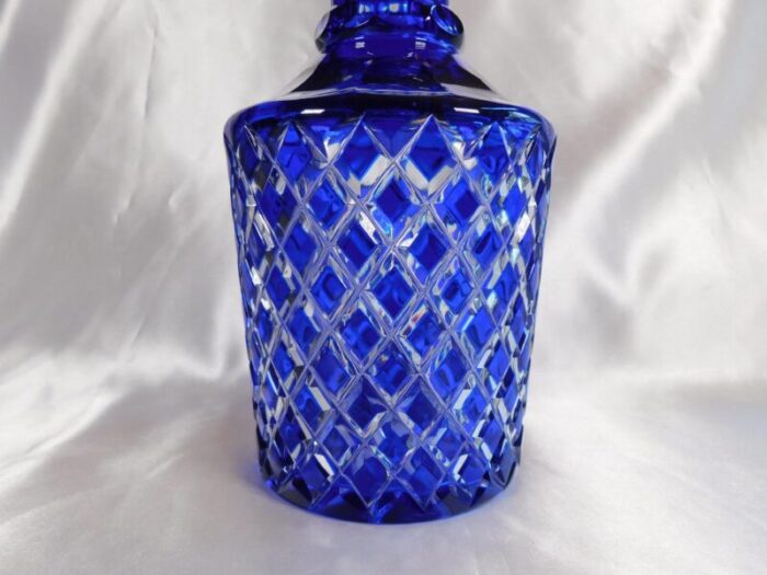 1960s blue cut to clear decanter 1839