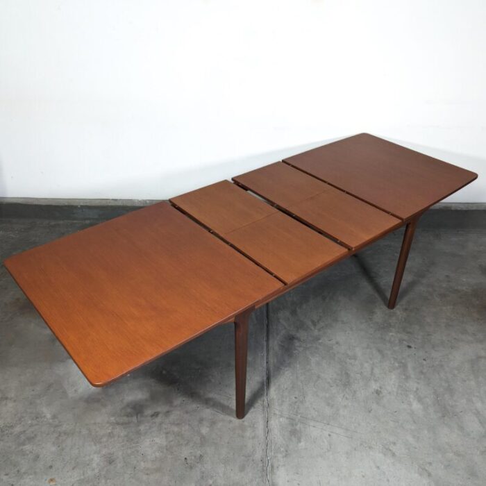 1960s mid century modern expandable teak dining table by mcintosh 0552