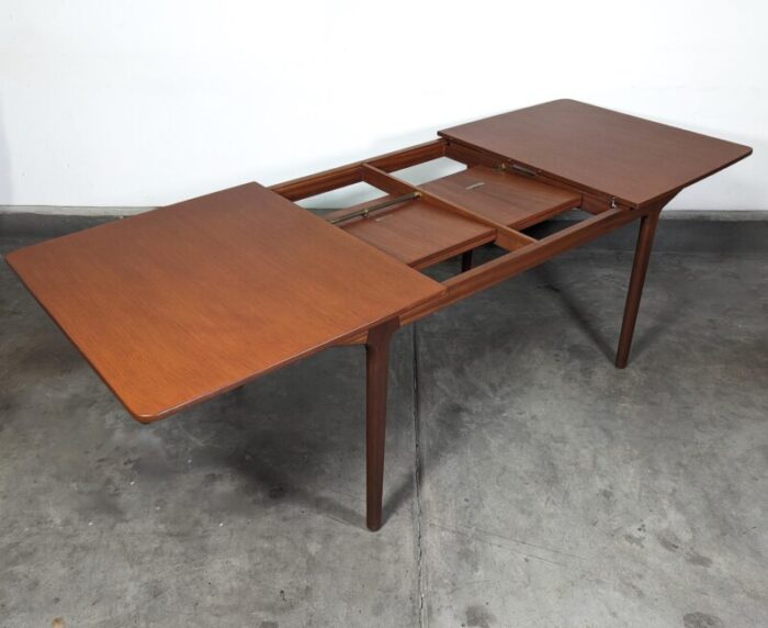 1960s mid century modern expandable teak dining table by mcintosh 3594