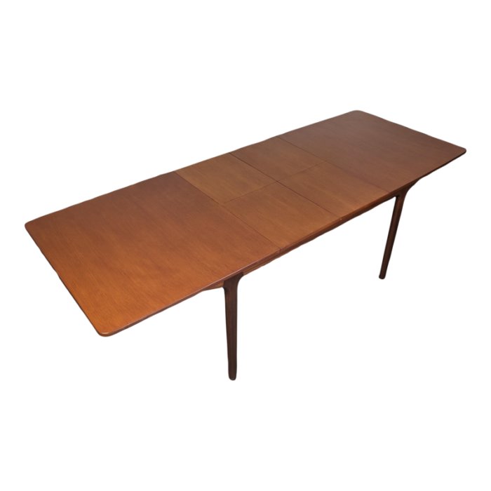 1960s mid century modern expandable teak dining table by mcintosh 4520