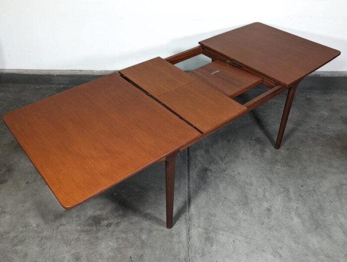 1960s mid century modern expandable teak dining table by mcintosh 4702