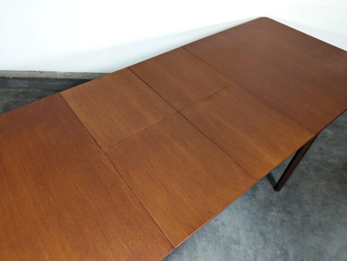 1960s mid century modern expandable teak dining table by mcintosh 6802