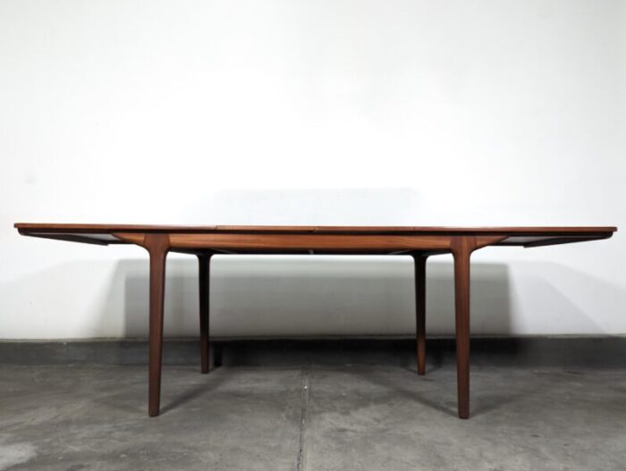 1960s mid century modern expandable teak dining table by mcintosh 6842