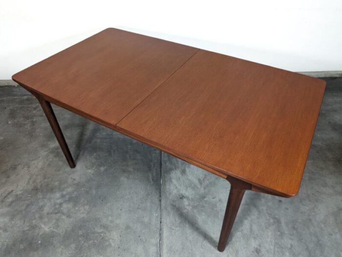 1960s mid century modern expandable teak dining table by mcintosh 8739