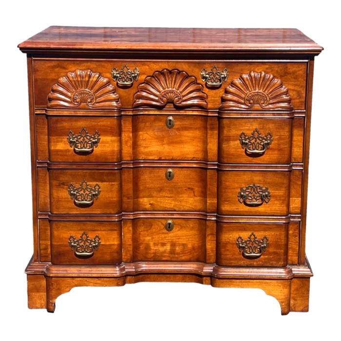 1960s shell carved chippendale bachelors chest 8130