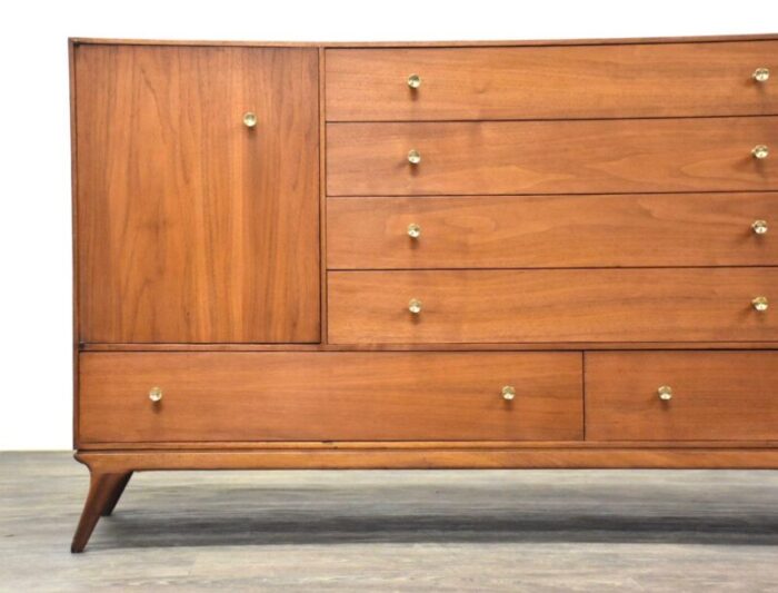 1960s walnut and brass mid century credenza 4804