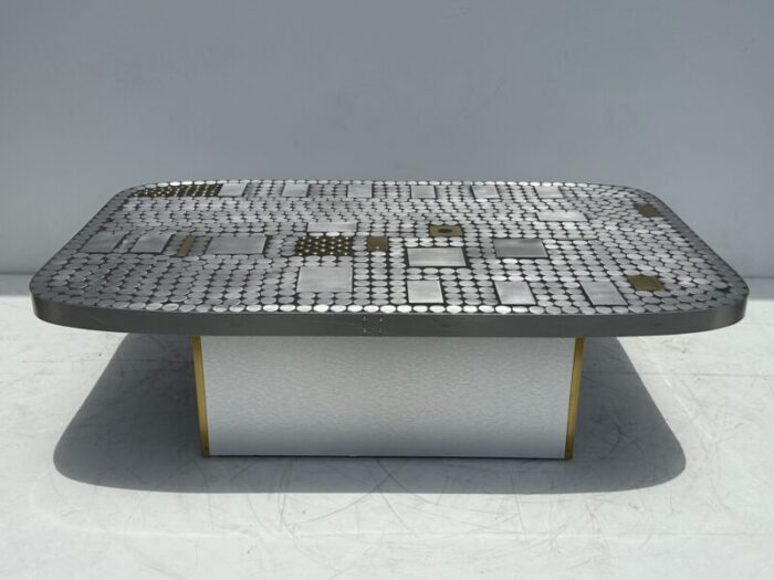 1970s aluminum mosaic coffee table by raf verjans 2874