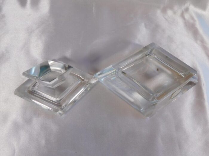 1970s bohemia crystal powderjewelry ringtrinket dish with lid 2301