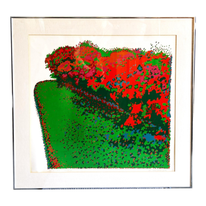 1970s original signed lois olian rheingold sumac 2 print framed 7578