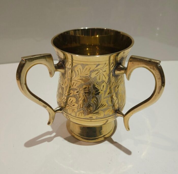 1970s two handles brass stein or tankard 3629