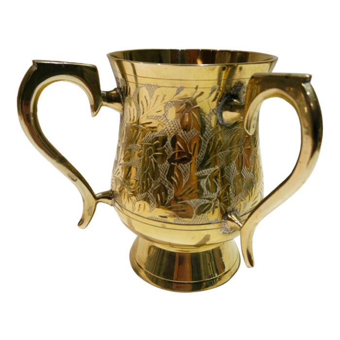 1970s two handles brass stein or tankard 9406