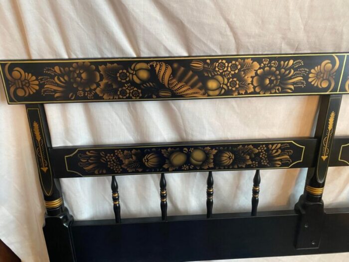 1970s vintage hitchcock stenciledpainted americana style full headboard 4231