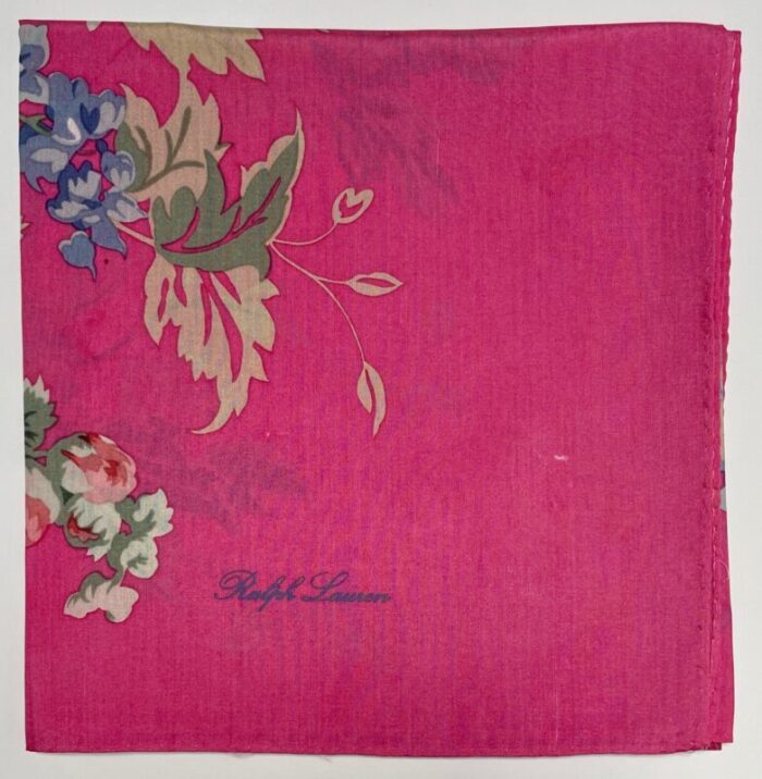 1990 ralph lauren southampton floral silk scarf in fuchsia 3408