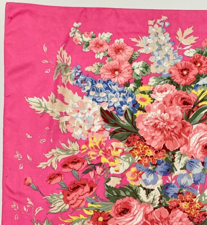 1990 ralph lauren southampton floral silk scarf in fuchsia 6333