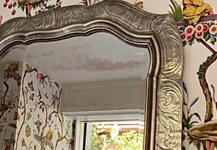 19th c style silver giltwood mirror by friedman brothers 9986