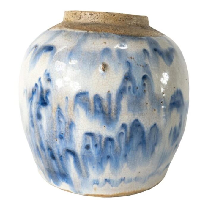 19th century chinese abstract blue and white ginger jar 1