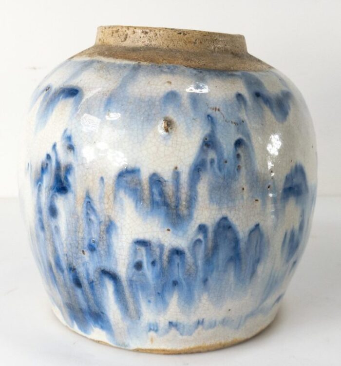 19th century chinese abstract blue and white ginger jar 13