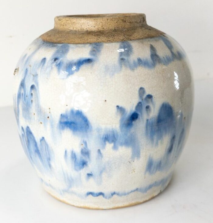 19th century chinese abstract blue and white ginger jar 6