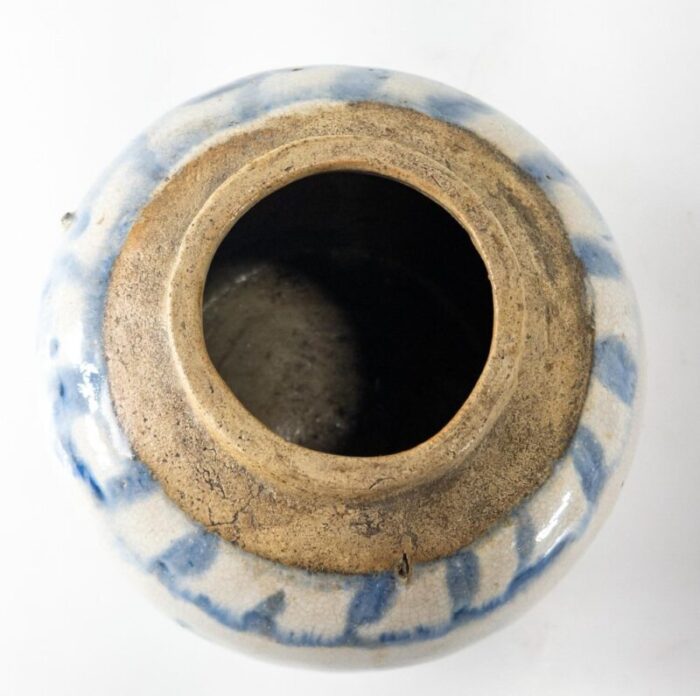 19th century chinese abstract blue and white ginger jar 7