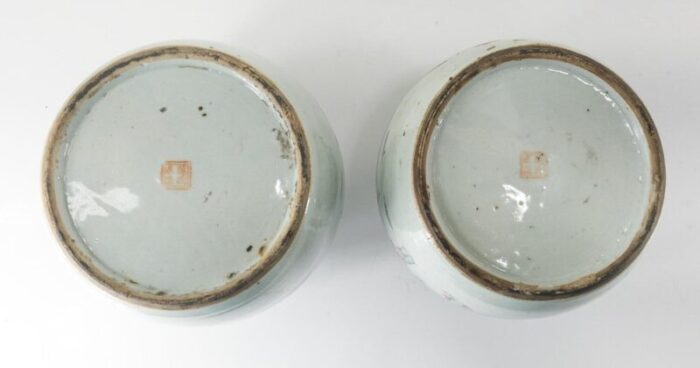 19th century chinese chinoiserie famille rose ginger jars set of 2 10