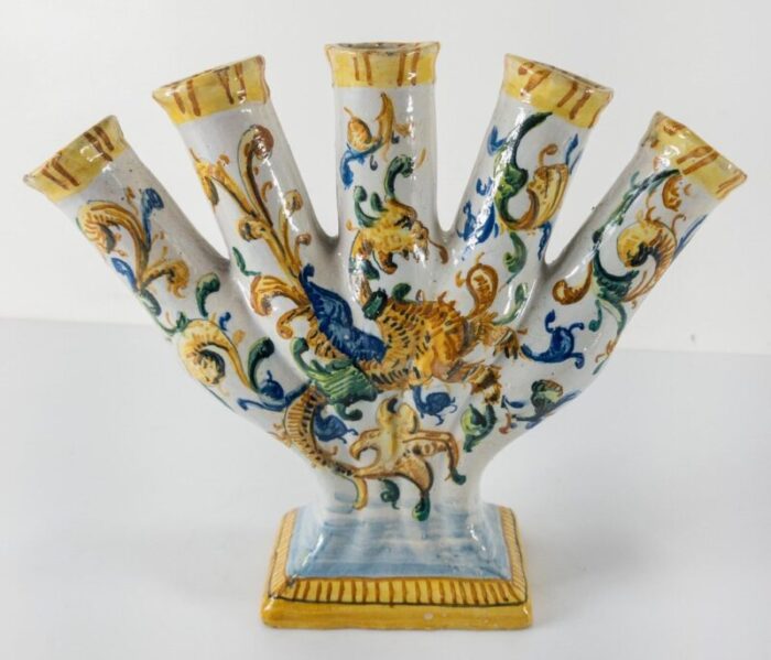 19th century european majolica maiolica faience tulipiere flower vase 4