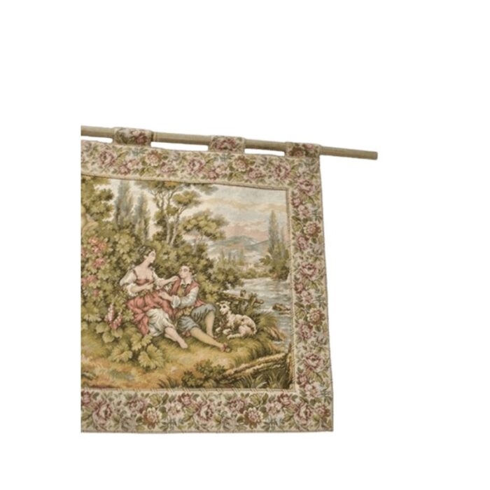 19th century european wall tapestry with motifs of young peasant couples of the time 10