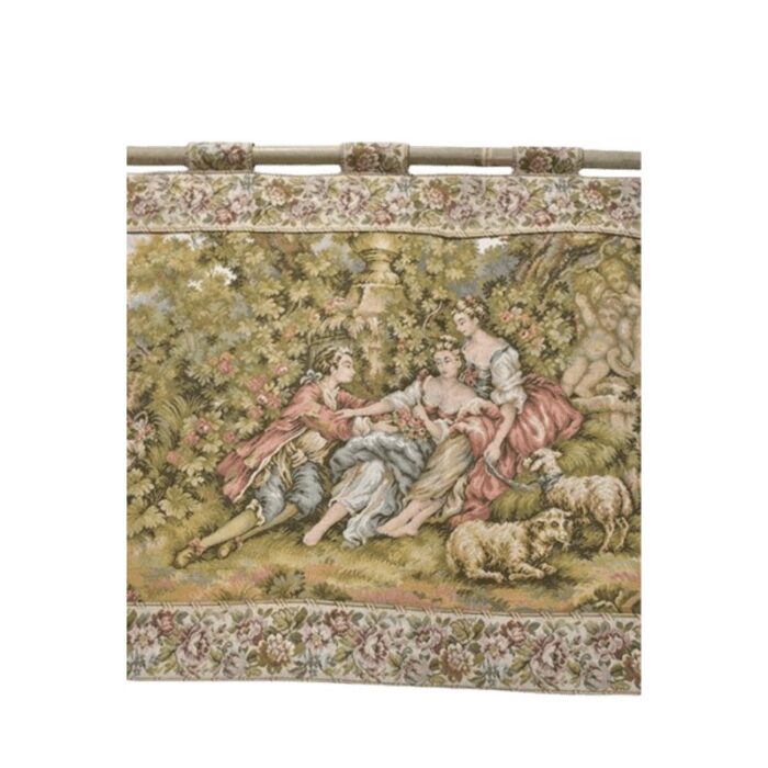 19th century european wall tapestry with motifs of young peasant couples of the time 11