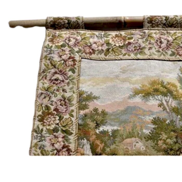 19th century european wall tapestry with motifs of young peasant couples of the time 7