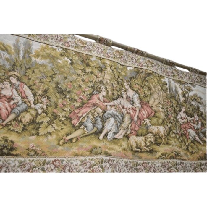 19th century european wall tapestry with motifs of young peasant couples of the time 8