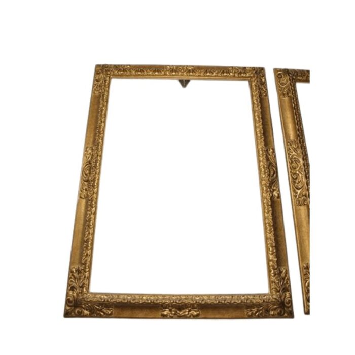 19th century gild gold carved wooden frames set of 2 3769