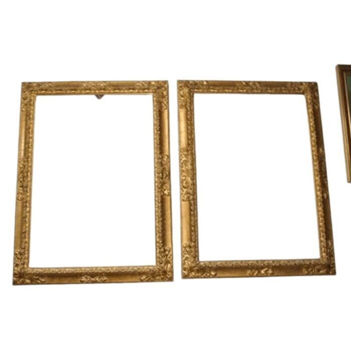 19th century gild gold carved wooden frames set of 2 6617