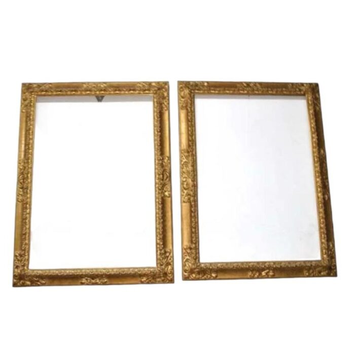 19th century gild gold carved wooden frames set of 2 9107