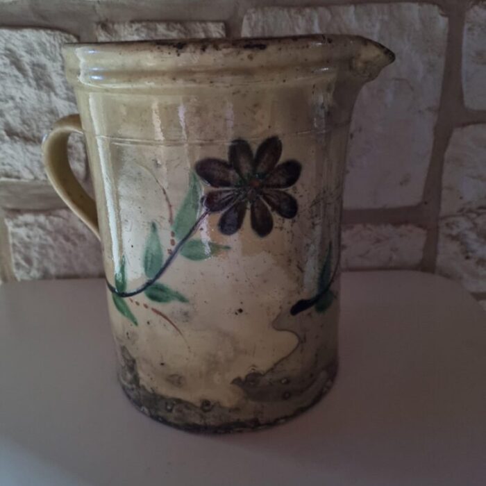 19th century glazed earthenware savoie pitcher 1