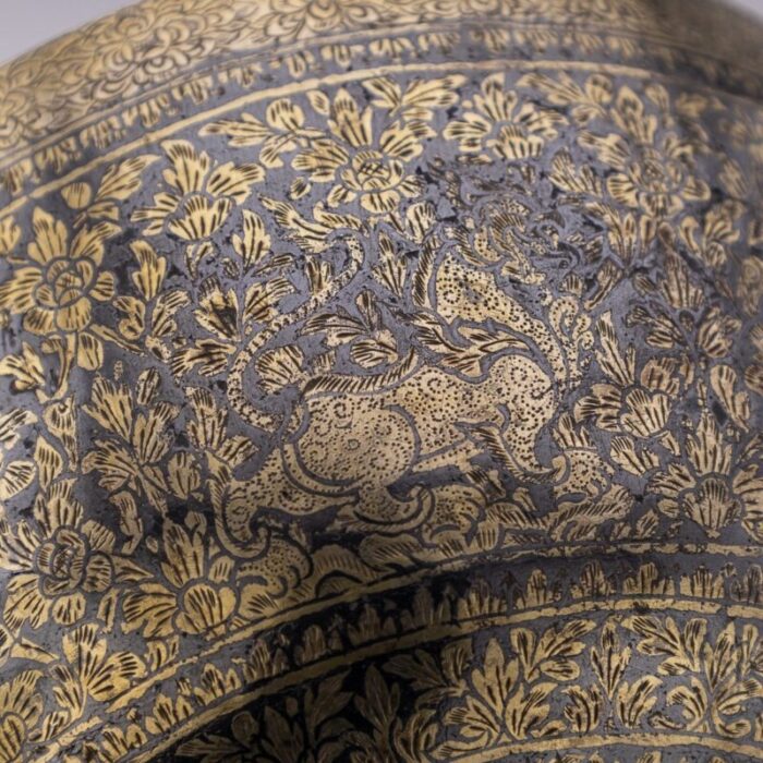 19th century thai silver gilt niello enamel bowl siam 1800s 17