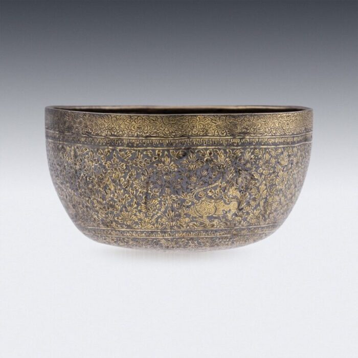 19th century thai silver gilt niello enamel bowl siam 1800s 24