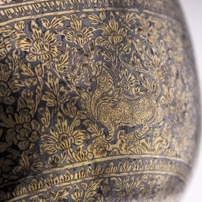 19th century thai silver gilt niello enamel bowl siam 1800s 9