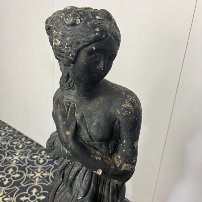 19th century venus italica ebonised garden statue 12