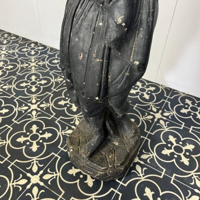 19th century venus italica ebonised garden statue 6