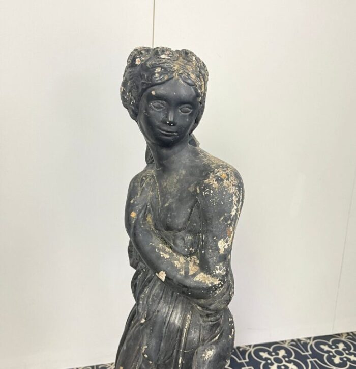 19th century venus italica ebonised garden statue 8